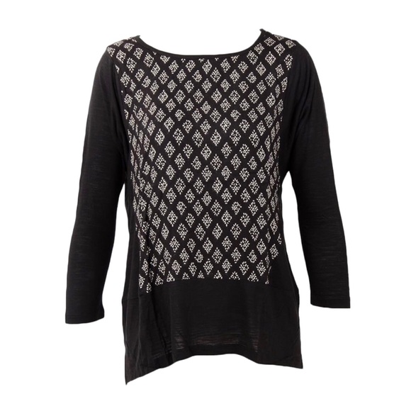 Lucky Brand black & white print top - Picture 5 of 8